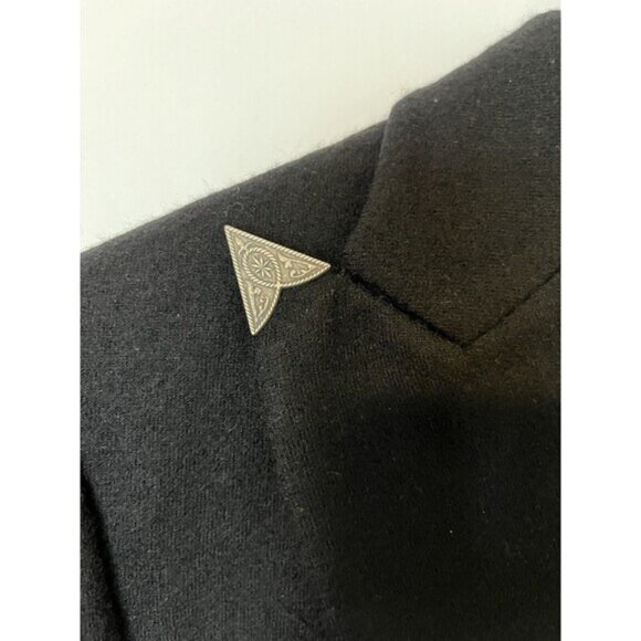 Ralph Lauren Black Wool Metal Tip Collar Tailcoat Blazer Size 12 - Picture 4 of 10